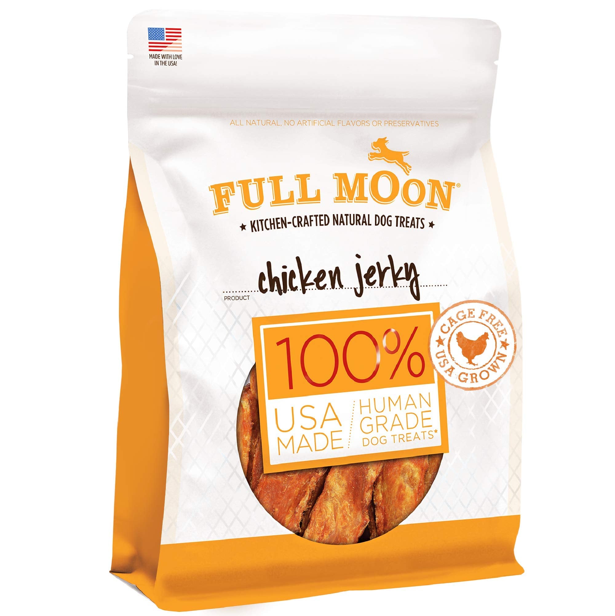 Full Moon Chicken Jerky Healthy All Natural Dog Treats Human Grade Made in USA Grain Free, 1.5 Pound (Pack of 1)